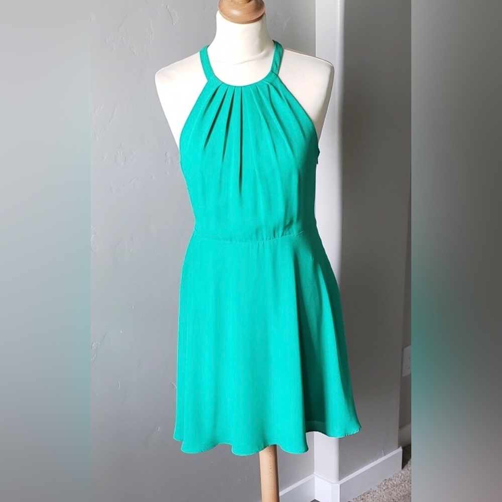 Express size 4 Vibrant green Halter Dress